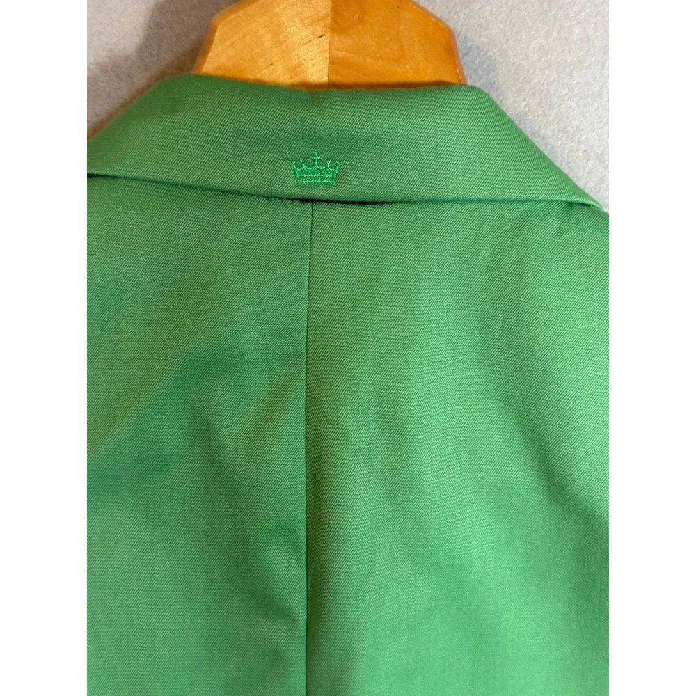 French Crown Mens Green Two Button Blazer Jacket Paisley Lining Size 44 Stylish